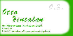 otto hintalan business card